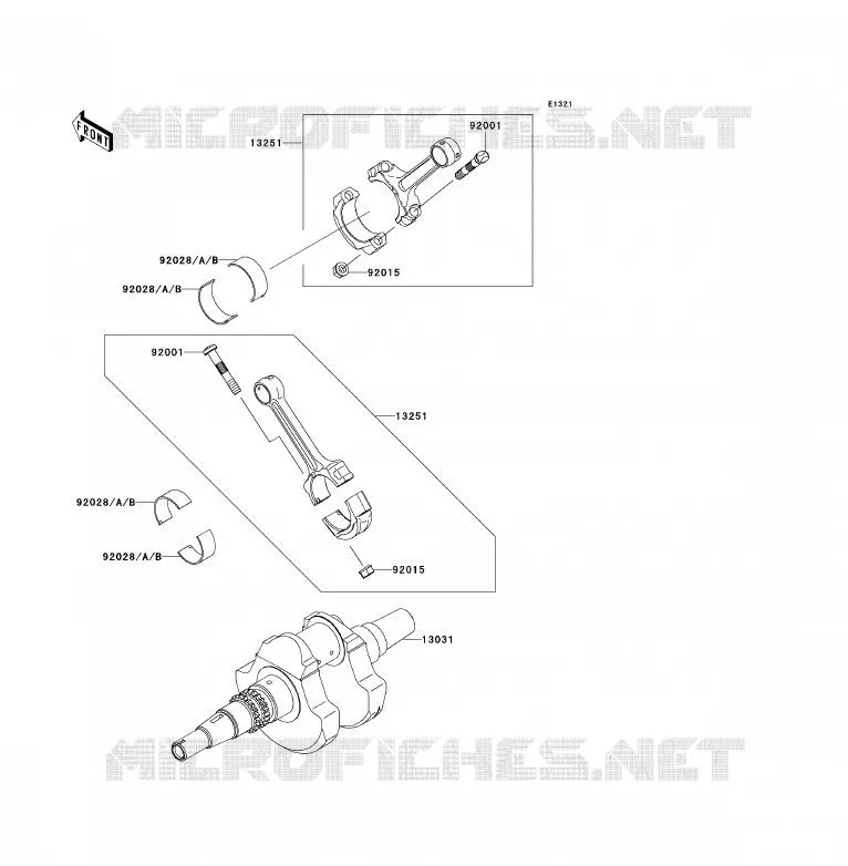 CRANKSHAFT Kawasaki QUAD 700 2004 KFX700  KSV700-A1