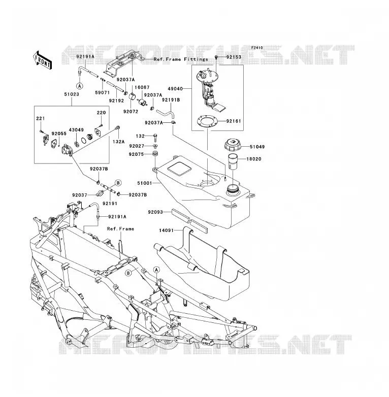 FUEL TANK Kawasaki QUAD 700 2004 KFX700  KSV700-A1