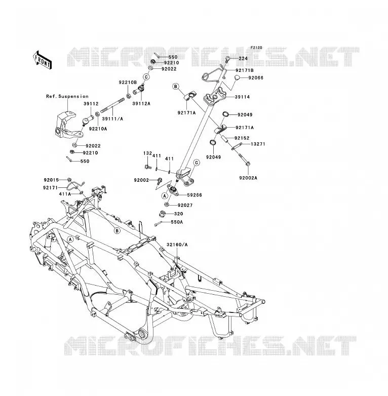 CHASSIS Kawasaki QUAD 700 2005 KFX700  KSV700-A2