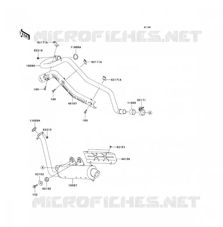 EXHAUST Kawasaki QUAD 700 2005 KFX700  KSV700-A2