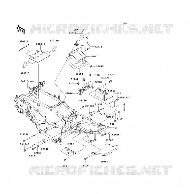 FRAME PARTS (COUVERTURE) Kawasaki QUAD 700 2005 KFX700  KSV700-A2