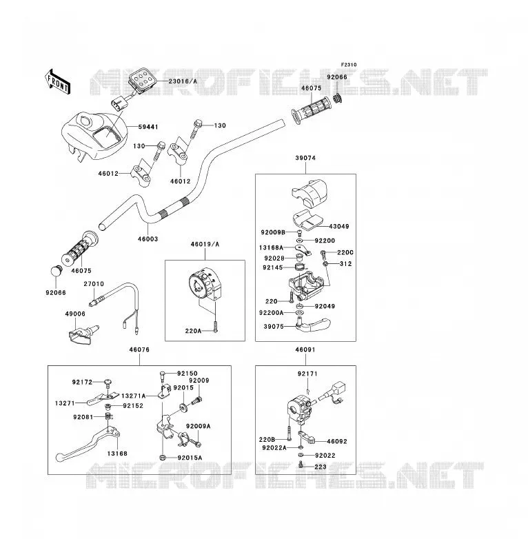 HANDLEBAR Kawasaki QUAD 700 2005 KFX700  KSV700-A2