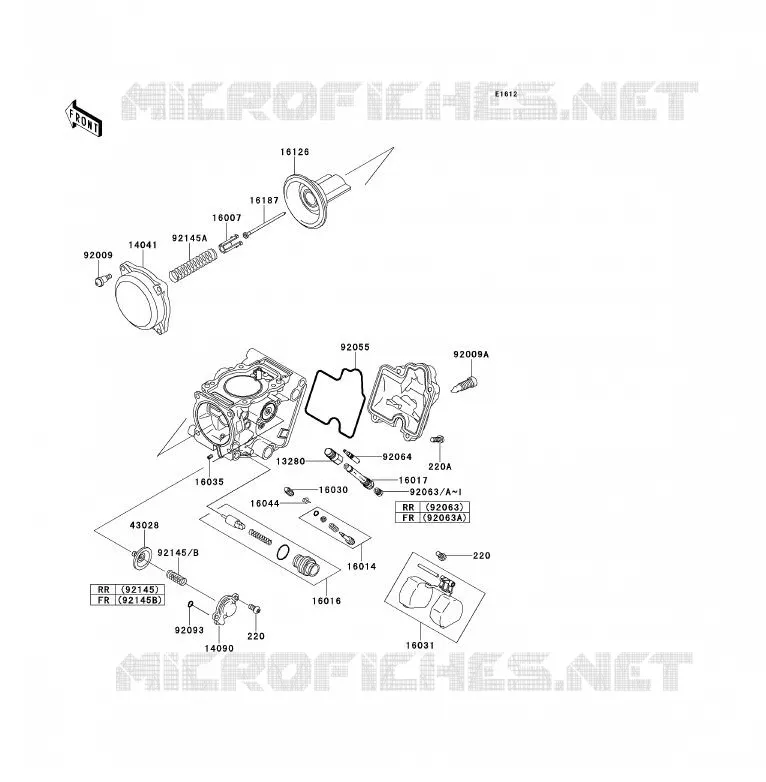 CARBURETOR PARTS Kawasaki QUAD 700 2007 KFX700  KSV700A7F