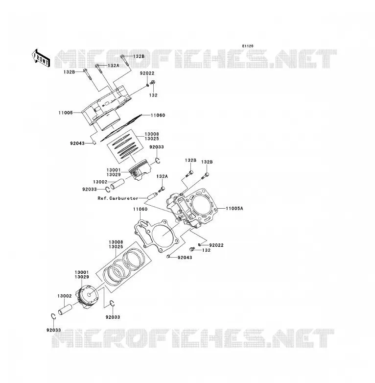 CYLINDER - PISTON  Kawasaki QUAD 700 2007 KFX700  KSV700A7F