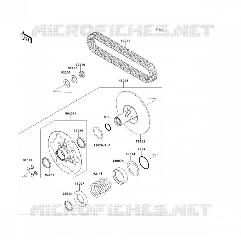 DRIVE CONVERTER - BELT Kawasaki QUAD 700 2008 KFX700  KSV700A8F
