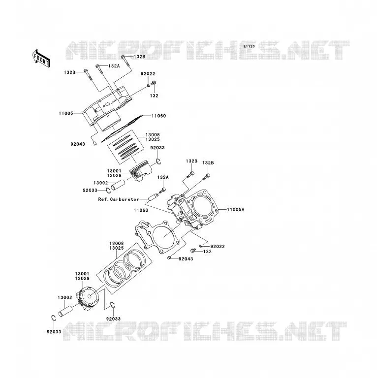 CYLINDER - PISTON  Kawasaki QUAD 700 2009 KFX700  KSV700A9F