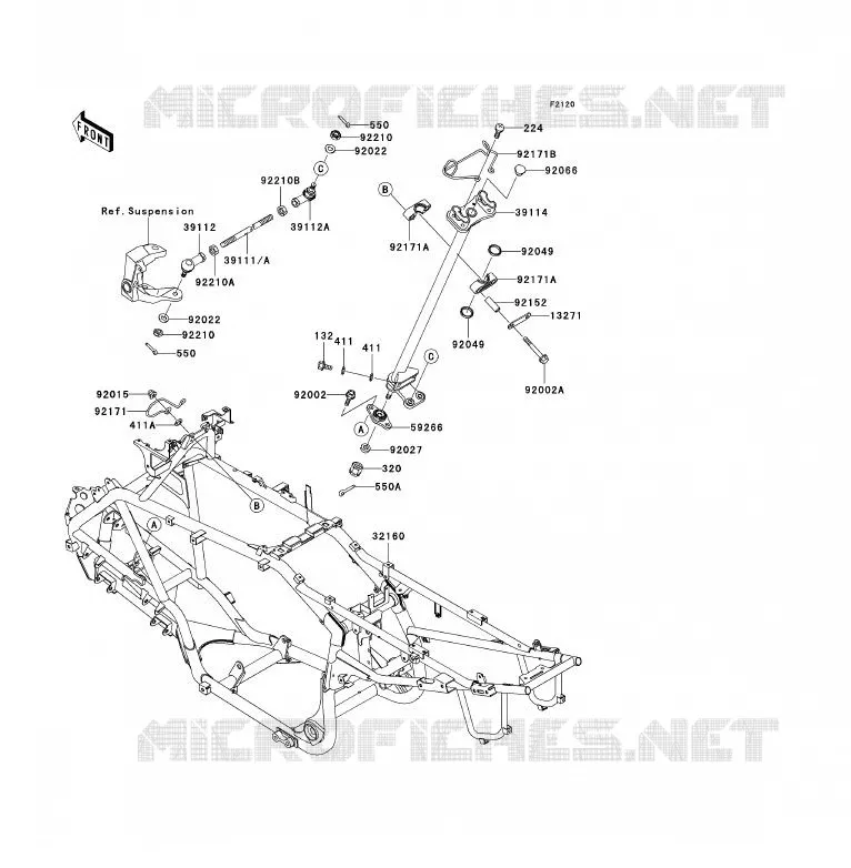 CHASSIS Kawasaki QUAD 700 2005 KFX700  KSV700-B2