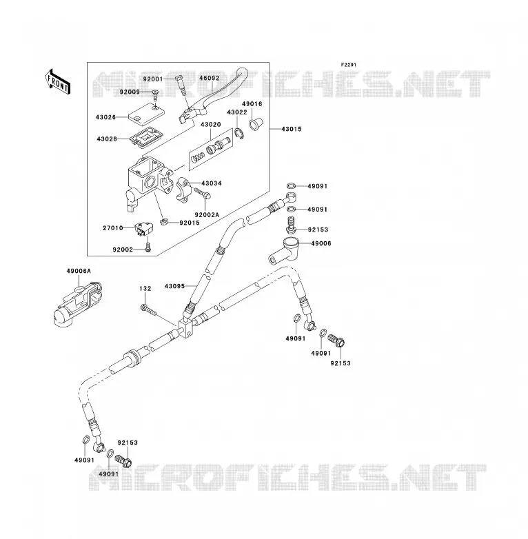 FRONT MASTER CYLINDER Kawasaki QUAD 700 2007 KFX700  KSV700B7F