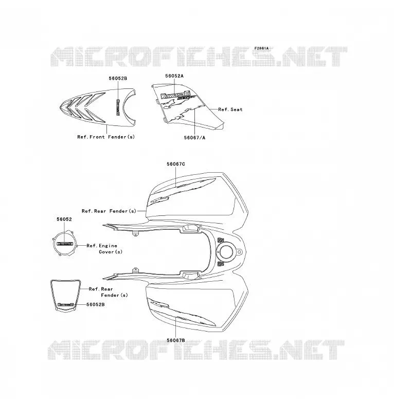 STICKER(BLACK)(BLEU) Kawasaki QUAD 700 2007 KFX700  KSV700B7F