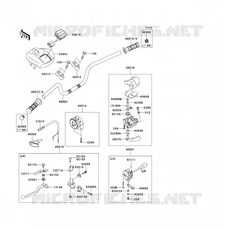 HANDLEBAR Kawasaki QUAD 700 2011 KFX700  KSV700BBF