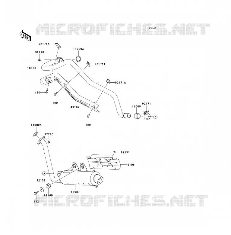 EXHAUST Kawasaki QUAD 700 2006 KFX700  KSV700C6F