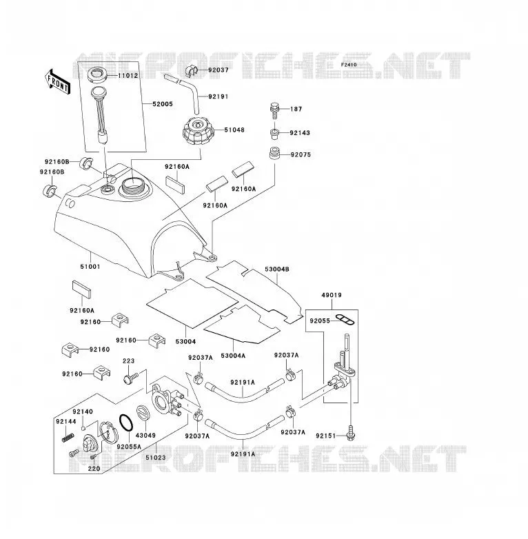FUEL TANK Kawasaki QUAD 300 2000 KVF300 4X4  KVF300-A2