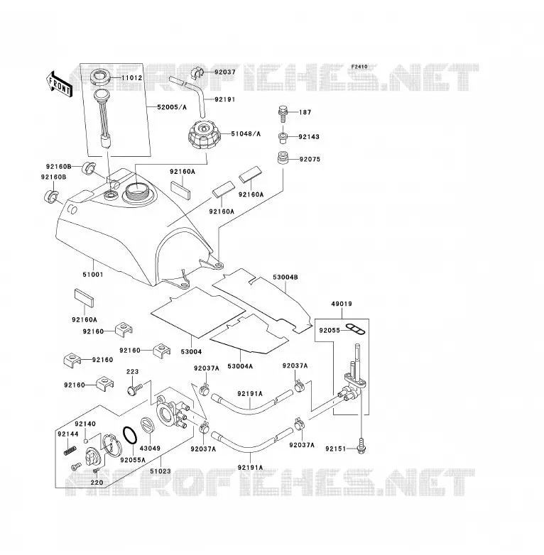 FUEL TANK Kawasaki QUAD 300 2000 KVF300 4X4  KVF300-A2