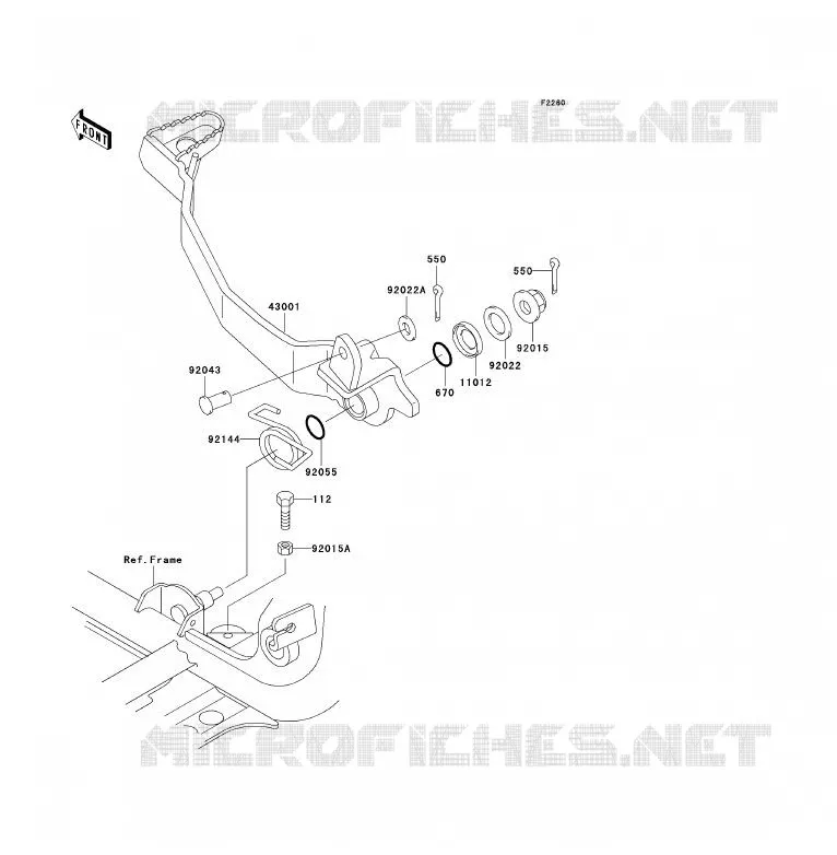 BRAKE PEDAL Kawasaki QUAD 300 2000 KVF300 4X4  KVF300-A2