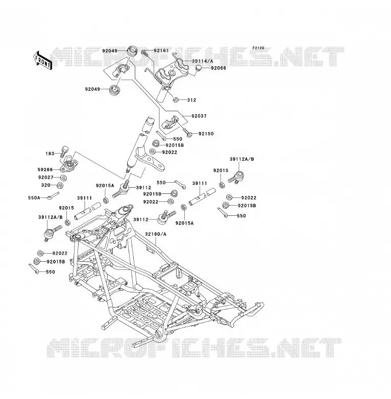 CHASSIS Kawasaki QUAD 300 2000 KVF300 4X4  KVF300-A2