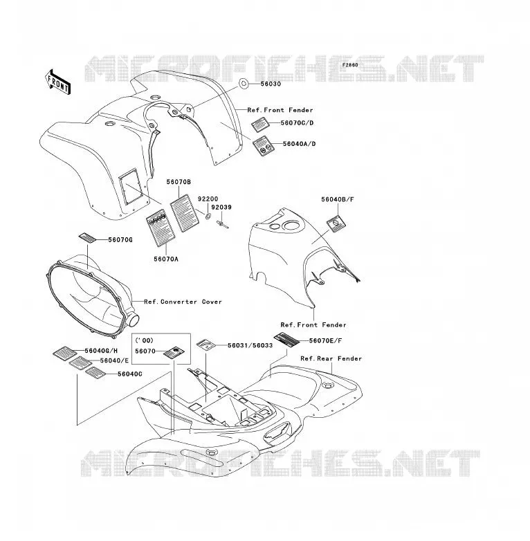 LABELS Kawasaki QUAD 300 2001 KVF300 4X4  KVF300-A3
