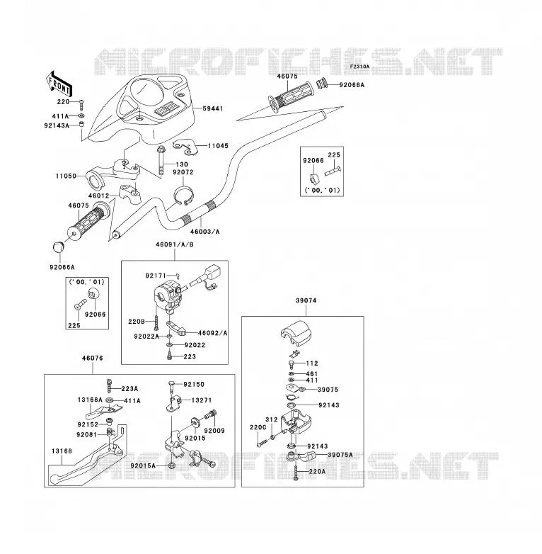 HANDLEBAR Kawasaki QUAD 300 2002 KVF300 4X4  KVF300-A4