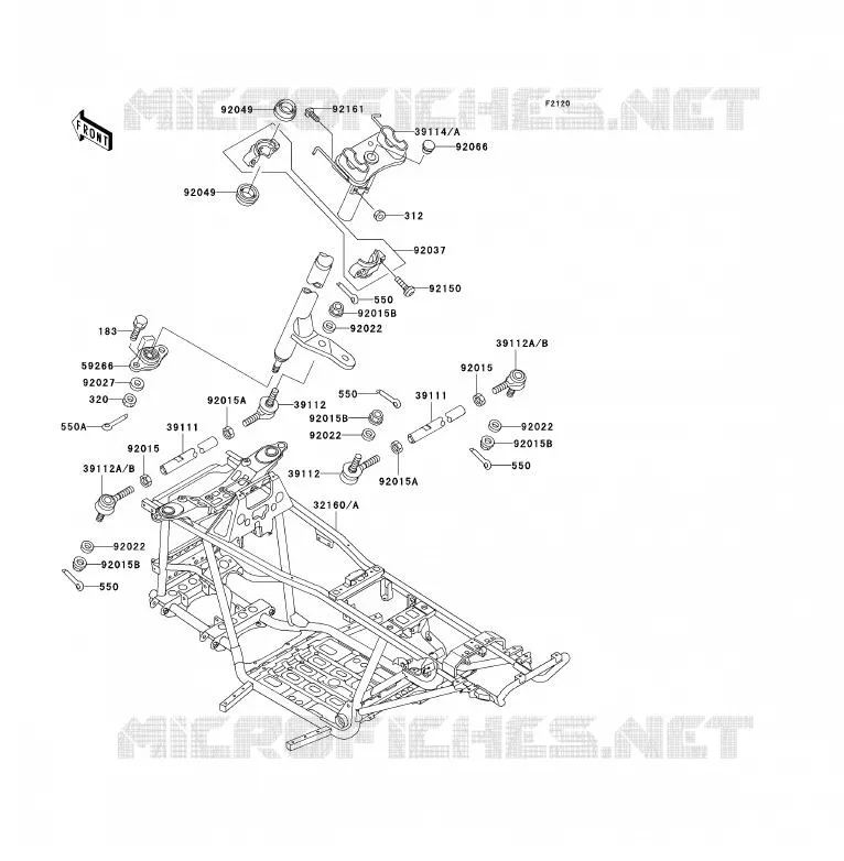CHASSIS Kawasaki QUAD 300 2002 KVF300 4X4  KVF300-A4