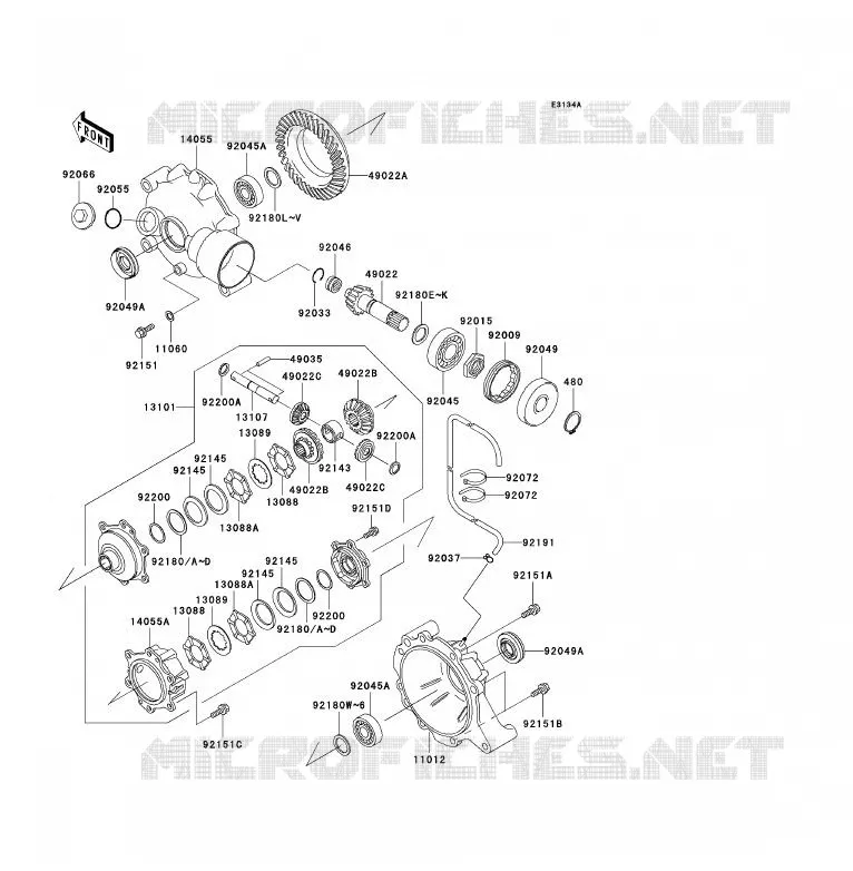 DRIVE SHAFT(DIFFERENTIEL) Kawasaki QUAD 300 2002 KVF300 4X4  KVF300-A4