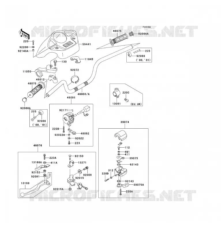 HANDLEBAR Kawasaki QUAD 300 2000 KVF300  KVF300-B2