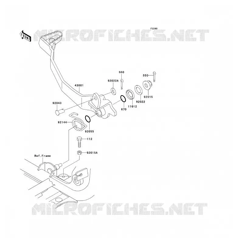 BRAKE PEDAL Kawasaki QUAD 300 2000 KVF300  KVF300-B2