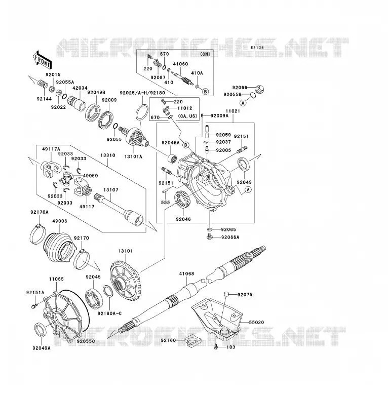 DRIVE SHAFT Kawasaki QUAD 300 2000 KVF300  KVF300-B2