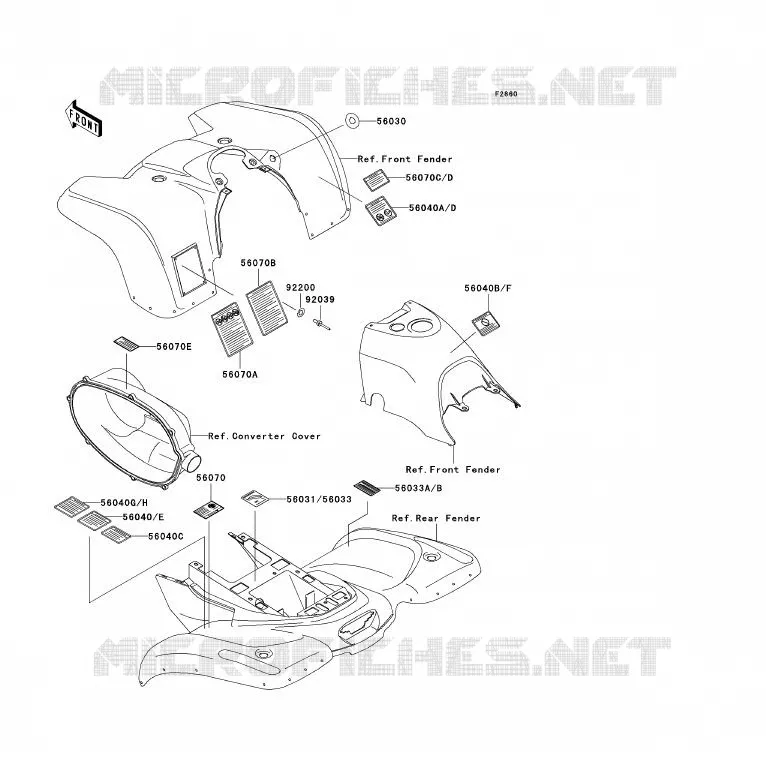 LABELS Kawasaki QUAD 300 2000 KVF300  KVF300-B2