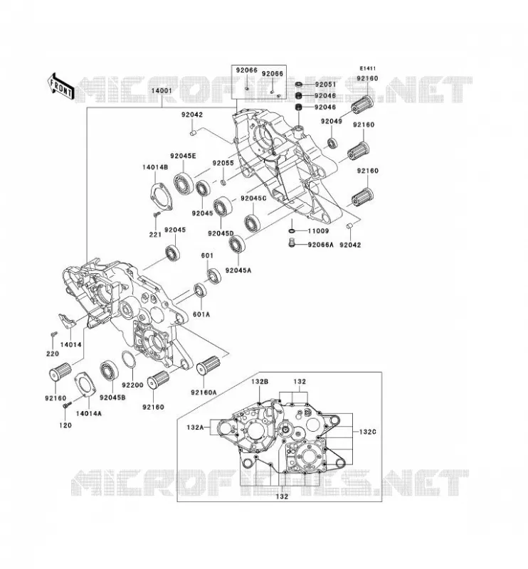 CRANKCASE(S) Kawasaki QUAD 300 2002 KVF300  KVF300-B4