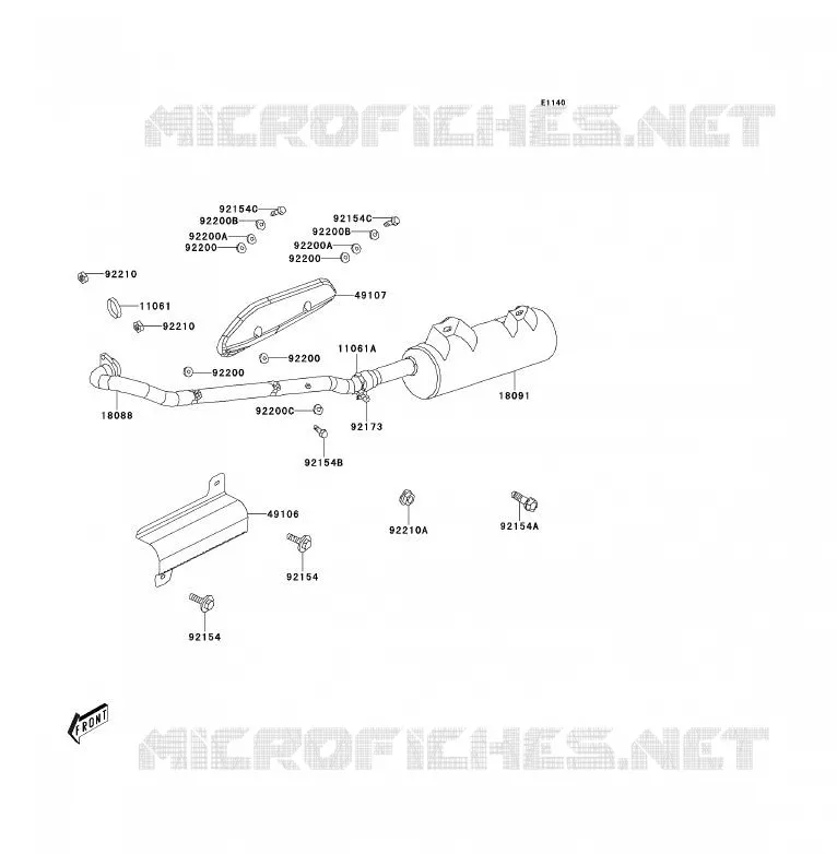 EXHAUST Kawasaki QUAD 300 2012 KVF300  KVF300CCF
