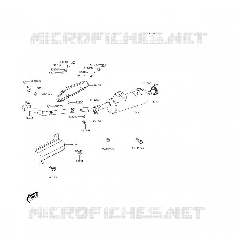 EXHAUST Kawasaki QUAD 300 2012 BRUTE FORCE 300  KVF300CCF