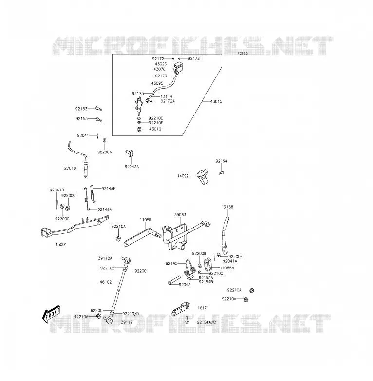 REAR MASTER CYLINDER Kawasaki QUAD 300 2012 BRUTE FORCE 300  KVF300CCF
