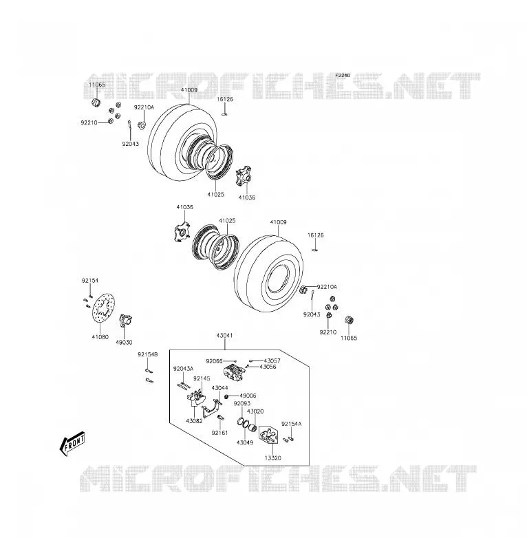 REAR HUB Kawasaki QUAD 300 2012 BRUTE FORCE 300  KVF300CCF