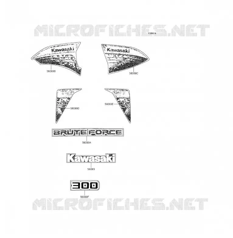 STICKER (NOIR) Kawasaki QUAD 300 2012 BRUTE FORCE 300  KVF300CCF