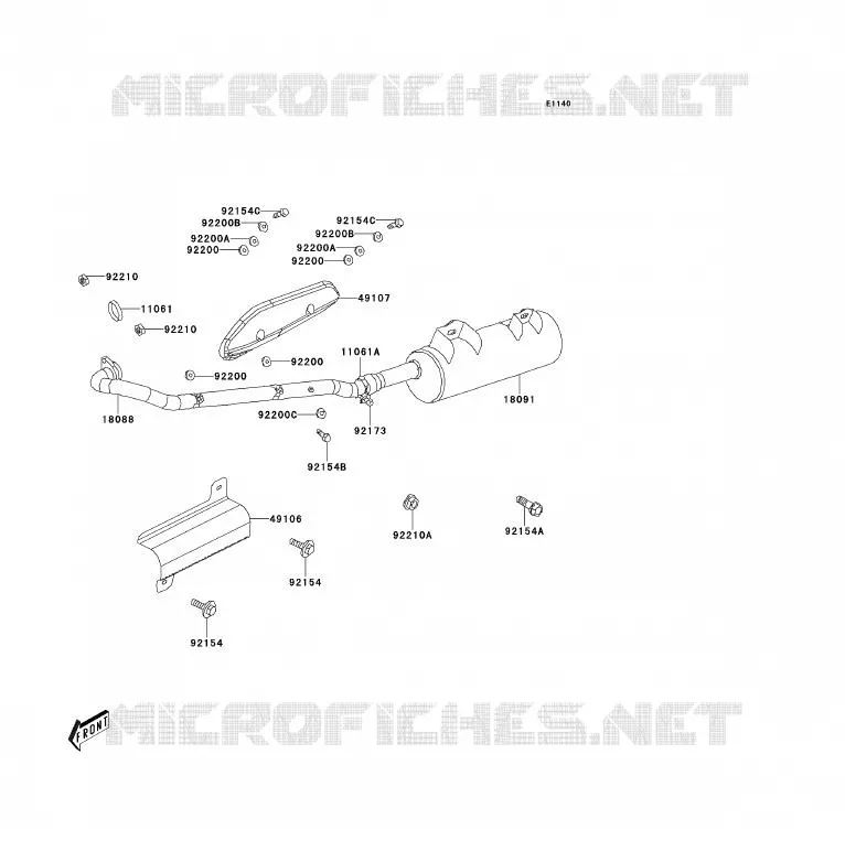 EXHAUST Kawasaki QUAD 300 2013 KVF300  KVF300CDF