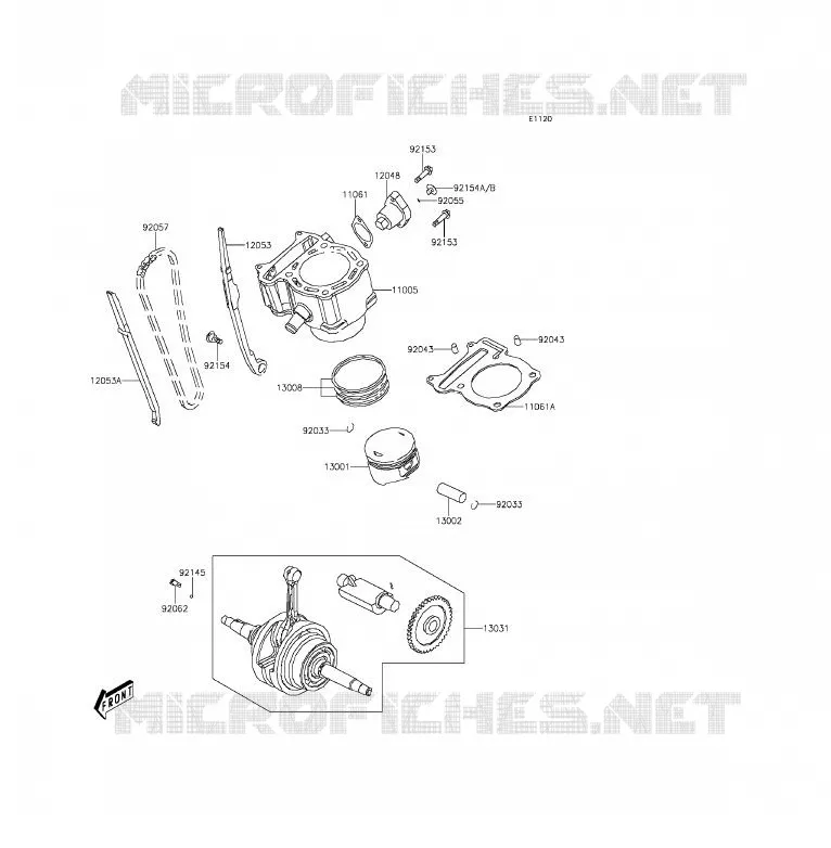 CYLINDER - PISTON  Kawasaki QUAD 300 2013 BRUTE FORCE 300  KVF300CDF