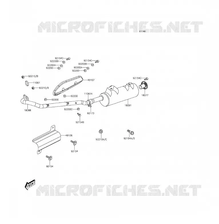 EXHAUST Kawasaki QUAD 300 2014 BRUTE FORCE 300  KVF300CEF