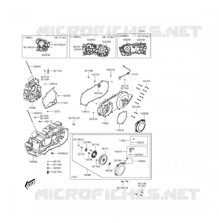 CRANKCASE(S) Kawasaki QUAD 300 2014 BRUTE FORCE 300  KVF300CEF