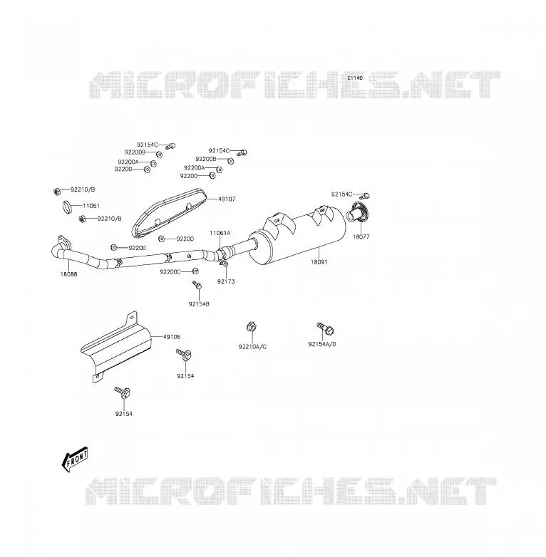 EXHAUST Kawasaki QUAD 300 2015 BRUTE FORCE 300  KVF300CFF