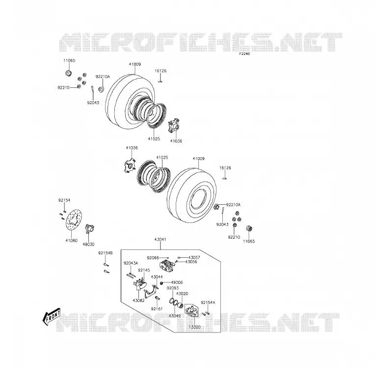 REAR HUB Kawasaki QUAD 300 2016 BRUTE FORCE 300  KVF300CGF