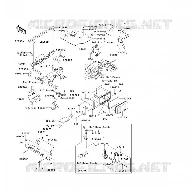 FRAME PARTS (COUVERTURE) Kawasaki QUAD 360 2003 KVF360 4X4  KVF360-A1