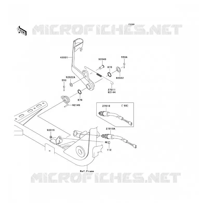 BRAKE PEDAL Kawasaki QUAD 360 2004 KVF360 4X4  KVF360-A2