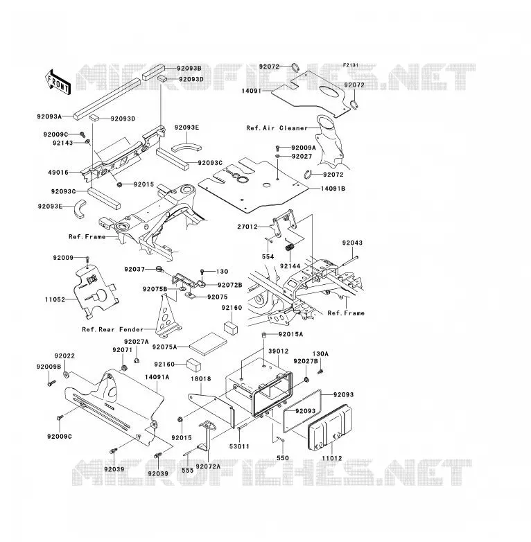 FRAME PARTS (COUVERTURE) Kawasaki QUAD 360 2004 KVF360 4X4  KVF360-A2