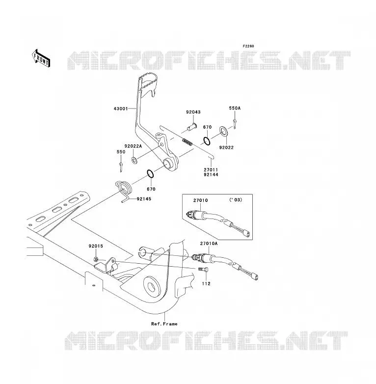 BRAKE PEDAL Kawasaki QUAD 360 2005 KVF360 4X4  KVF360-A3