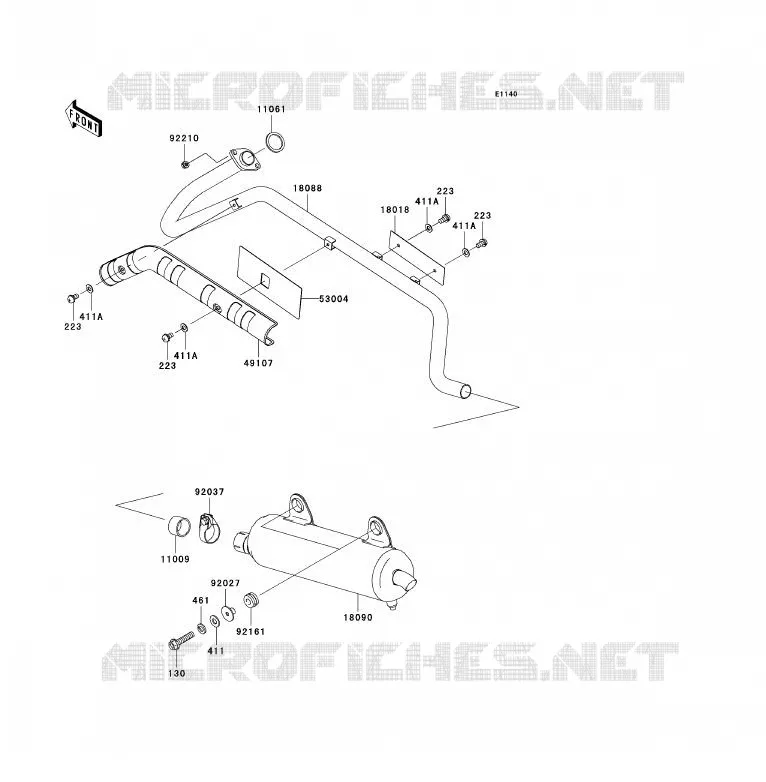 EXHAUST Kawasaki QUAD 360 2005 KVF360 4X4  KVF360-A3