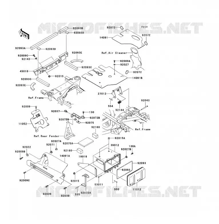 FRAME PARTS (COUVERTURE) Kawasaki QUAD 360 2005 KVF360 4X4  KVF360-A3