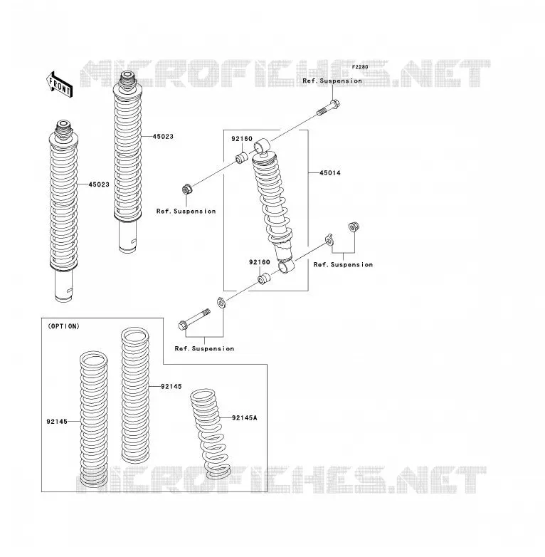 SUSPENSION - SHOCK ABSORBER Kawasaki QUAD 360 2005 KVF360 4X4  KVF360-A3