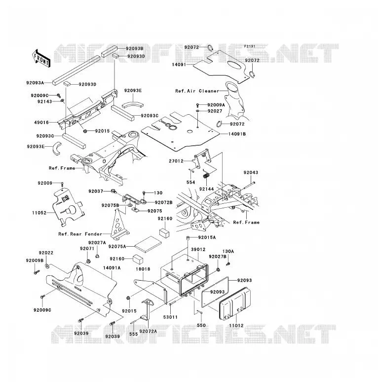 FRAME PARTS (COUVERTURE) Kawasaki QUAD 360 2005 KVF360 4X4  KVF360-A3