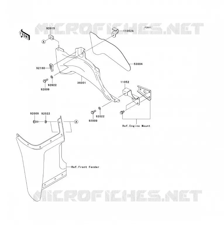 SIDE COWLING Kawasaki QUAD 360 2005 KVF360 4X4  KVF360-A3