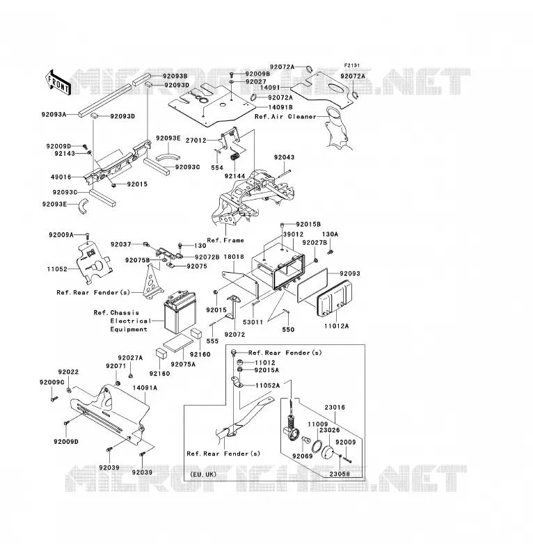 FRAME PARTS (COUVERTURE) Kawasaki QUAD 360 2006 KVF360 4X4  KVF360A6F