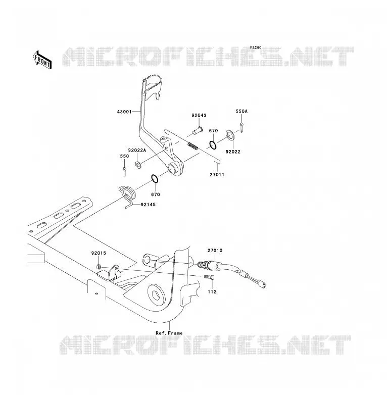 BRAKE PEDAL Kawasaki QUAD 360 2006 KVF360 4X4  KVF360A6F